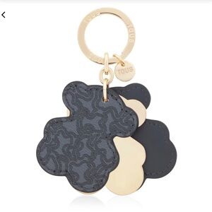 TOUS Triple Black Bear Keychain Charm with Dust Bag